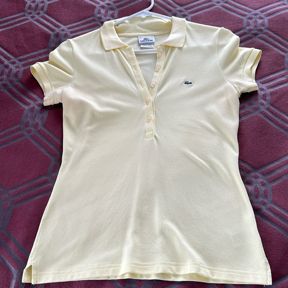 Women’s Lacoste yellow polo sz. Small